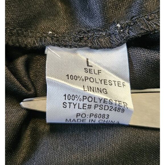 Wren and Ivory Dress Size LG Black Mesh Lace Overlay Lined Scalloped Hem S/S - Picture 9 of 10